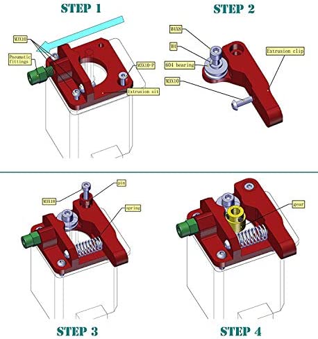 Creality Official Ender 3 Aluminum Extruder, 3D Printer Ender 3 Extruder, CR-10 Extruder Upgrade MK8 Drive Feed Bowden Extruders for Ender 3 Series, Creality CR-10 Series, Ender 5 Series